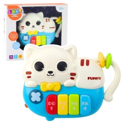 Mini Pianinko Kotek niebieski światło dźwięk - Leantoys