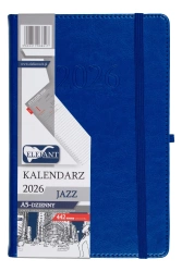 Kalendarz 2026 A5 dzienny Jazz niebieski - praca zbiorowa