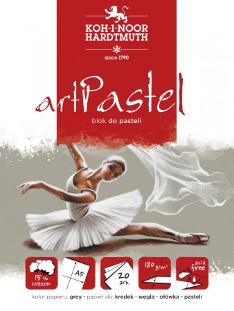 Blok do pasteli artpastel szary A5 20 kartek 180G. - Koh-I-Noor