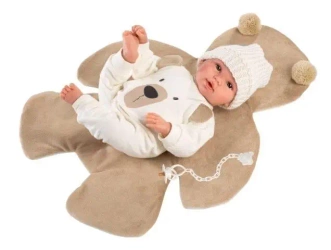 Lalka bobas płacząca 36cm brązowy miś - Llorens