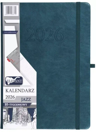 Kalendarz 2026 B5 tygodniowy Jazz szmaragdowy - praca zbiorowa