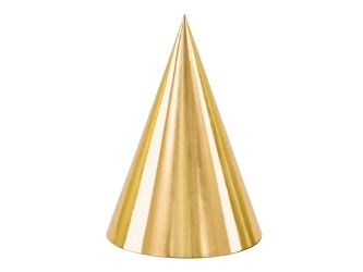 Czapeczki złote 16cm 6szt - PartyDeco