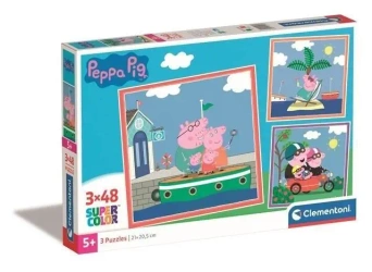 Puzzle 3x48 Super Kolor Peppa Pig - Clementoni