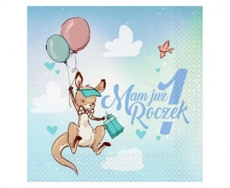 Serwetki Roczek - Kangurek 33x33cm 20szt - Godan