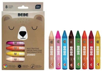 Kredki świecowe Jumbo Bebe Friends 8 kolorów - INTERDRUK