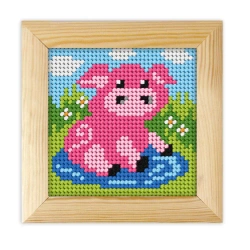 Haft z ramką. Moje pierwsze wyszywanie - Świnka - Anex-bis