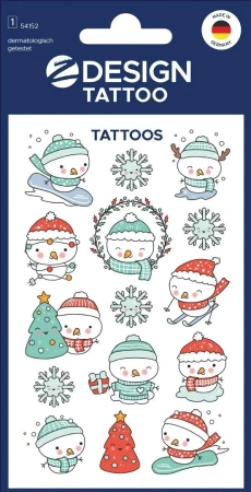 Tatuaże bożonarodzeniowe dla dzieci - bałwanki - Zdesign