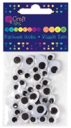 Ruchome oczka owalne 36szt mix - Dalprint dpCraft