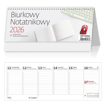 Kalendarz 2026 biurkowy tygodniowy Notatnik HELMA