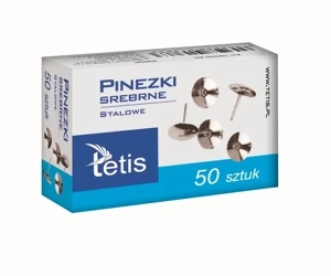 Paczka Pinezki srebrne 50 szt 10 sztuk - Tetis