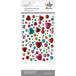 Kryształki samoprzylepne mix serca 109szt - Titanum