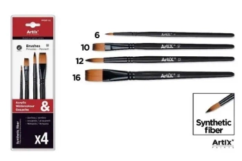 Pędzle syntetyczne 4szt - Artix