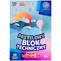 Blok techniczny kolorowy pastel A4/10K ASTRA - ASTRA papiernicze