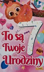Karnet Urodziny 7 dziewczynka - YEKU
