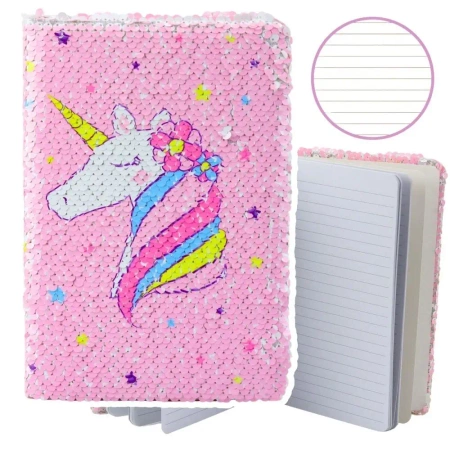 Notatnik A5/80K linia dwukolorowe Jednorożec - Leantoys
