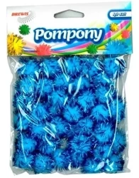 Pompony metaliczne niebieskie 2cm - Brewis
