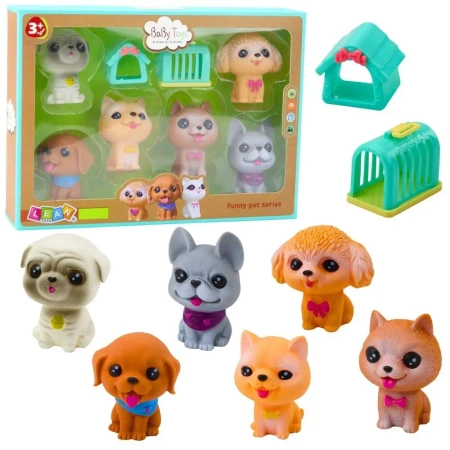 Zestaw figurek piesków 6szt - Leantoys