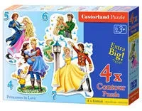 Puzzle 4-5-6-7 Princesses in Love - Castorland