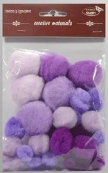 Pompony tonacyjne fioletowe 15-40mm 30szt - Galeria Hobby