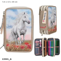 Piórnik potrójny z wyposażeniem Miss Melody Poppy Sand 13341A - DEPESCHE