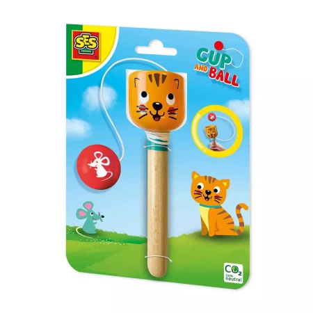 Gra Cup&Ball łap kulkę - kot - SES