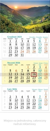 Kalendarz 2026 ścienny trójdzielny Dolina - Lucrum