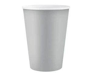 Kubeczki pap. jednokolorowe srebrne 250ml 6szt - Godan