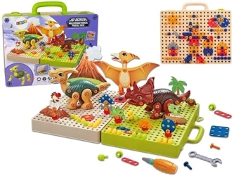 Zestaw plansza + klocki z akcesoriam - Leantoys