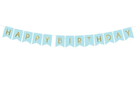Giranda Happy Birthday jasno niebieska 15x175cm - PartyDeco