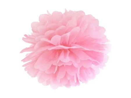 Pompon bibułowy jasno różowy 25cm - PartyDeco