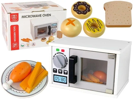 Kuchenka mikrofalowa drewniana - Leantoys