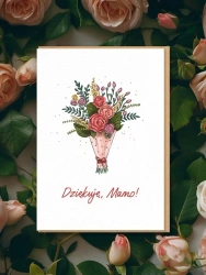 Kartka okolicznościowa dla mamy Dziękuję Mamo