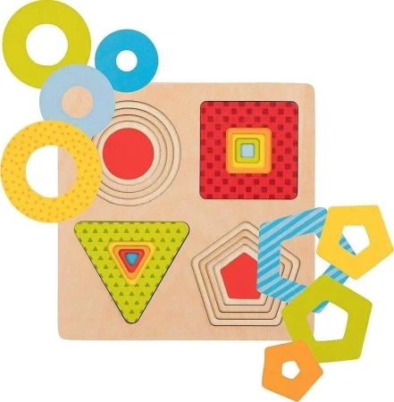 Puzzle warstwowe 4 kształty geometryczne - Goki