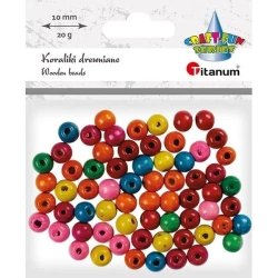 Koraliki drewniane okrągłe 10g - Titanum
