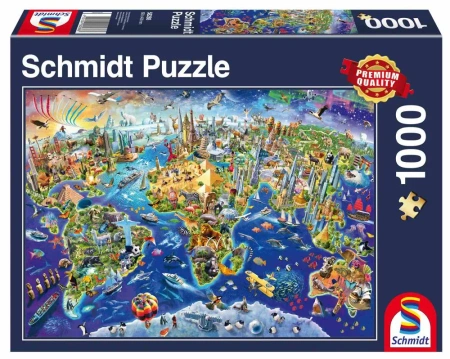 Puzzle 1000 PQ Odkrywanie świata - Schmidt Puzzle