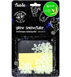 Ozdoby fluorescencyjne Śnieżynki mix 40szt - Fiorello