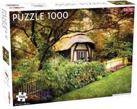 Puzzle 1000 Landscape English Cottage in the Woods - Tactic