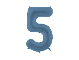 Balon foliowy cyfra 5 86cm granat - PartyDeco