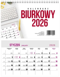 Kalendarz 2026 Biurkowy Miesięczny 24x15cm - O-press