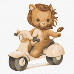 Malowanie po numerach - Motocyklista 30x30cm - Ideyka