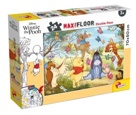 Puzzle podłogowe dwustronne Maxi 24 Kubuś Puchatek - Lisciani