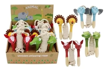 Skakanka drewniana - zwierzątka mix - Artyk
