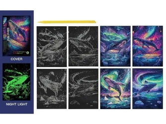 Wydrapywanka kolorowa fluorescencyjna delfiny - ADAR