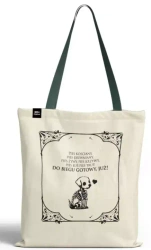 Torba bawełniana z kościanym pieskiem, Pokrzywa i kość, 41x38 cm