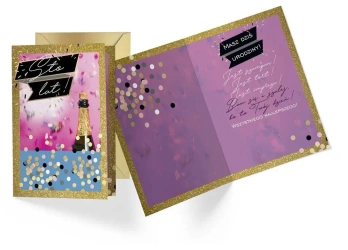 Karnet B6 Urodziny szampan - Kukartka