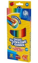 Kredki ołówkowe z gumką 12 kolorów ASTRA - ASTRA papiernicze
