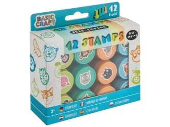 Zestaw stempli samotuszujących 12szt niebieski - Grafix