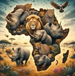 Diamentowa Mozaika Afryka kontynent zwierząt NO-2001761 - Norimpex