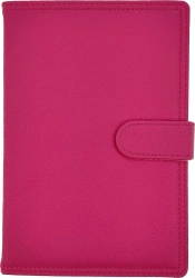 Kalendarz 2026 A5 dzienny z zapięciem ekoskóra malinowy - Panta Plast kalendarze
