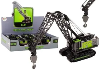 Dźwig gąsienicowy żuraw 1:55 czarno-zielony - Leantoys